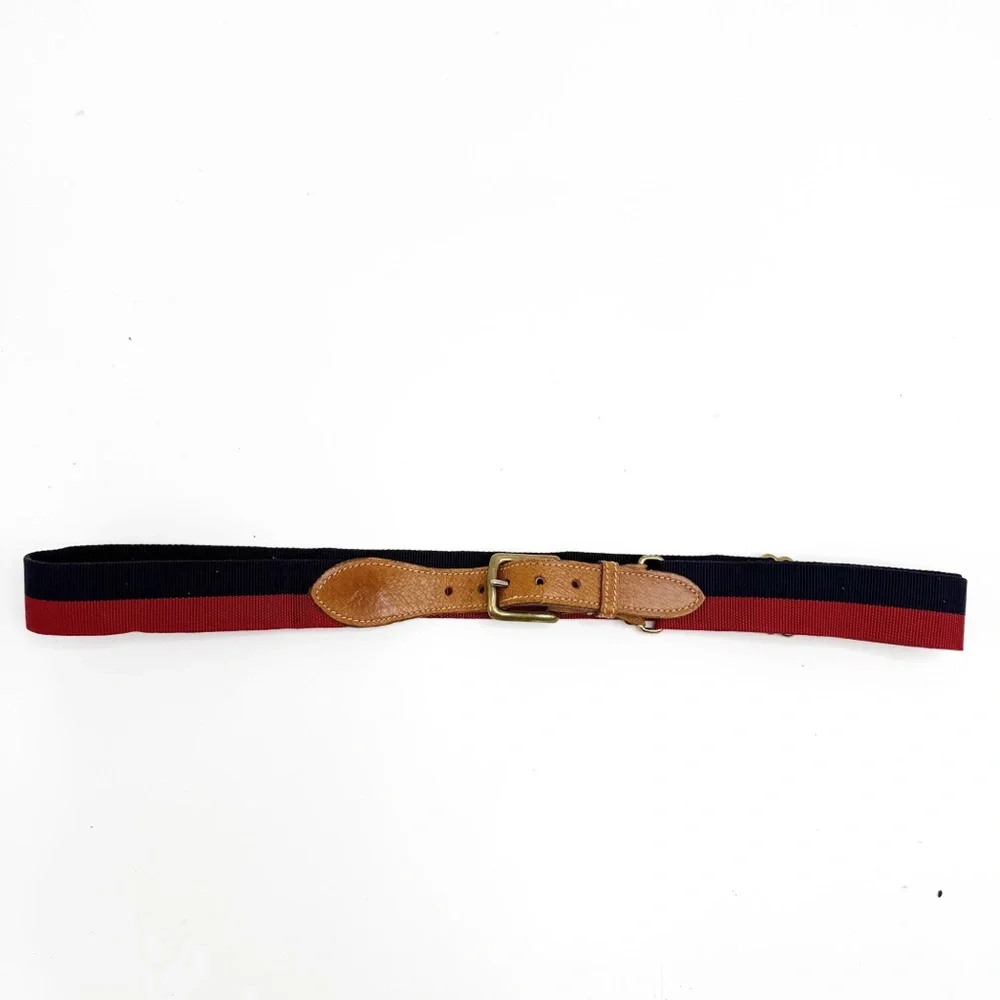 Trafalgar Navy & Red Woven Adjustable Men’s Belt, Size Large